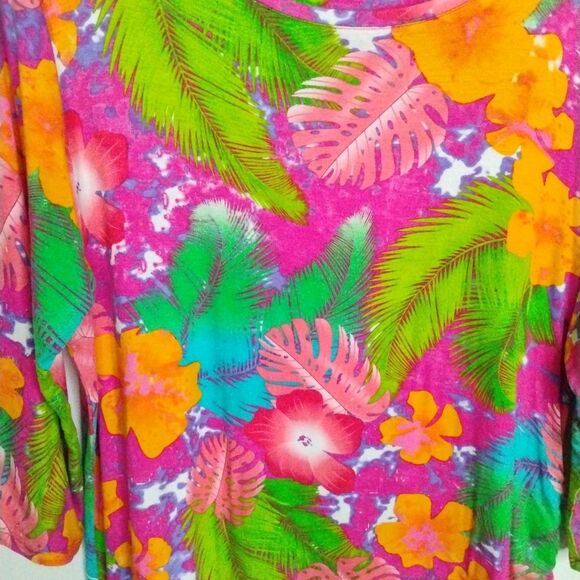 Palm Harbour Tropical three quarter sleeve side runch with drawstings size XL - Picture 4 of 7